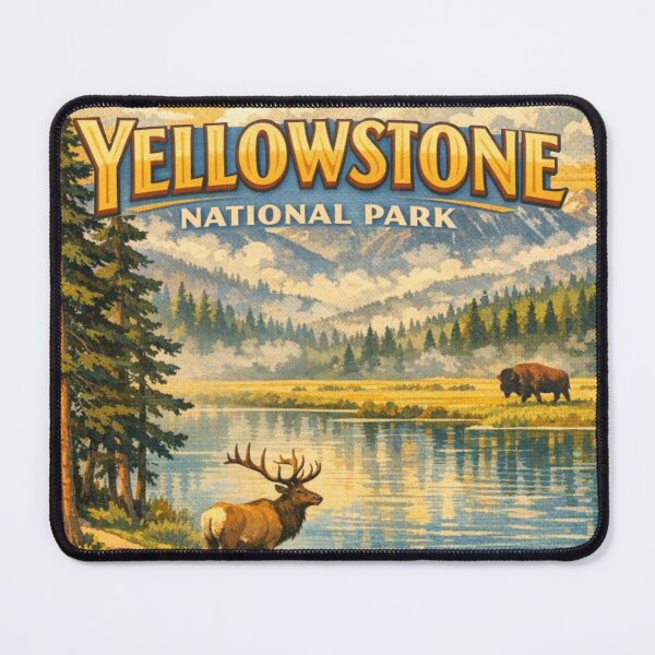 Item preview, Vintage YellowStone nature poster designed and sold by hollycooper.