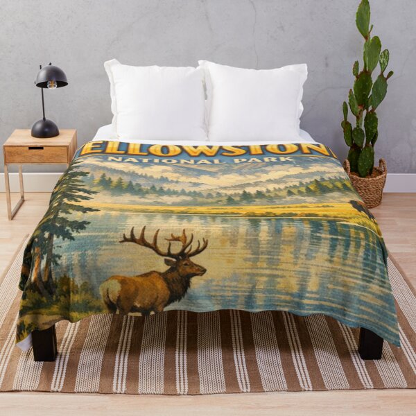 Item preview, Vintage YellowStone  nature poster designed and sold by hollycooper.