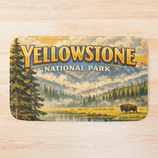 Item preview, Vintage YellowStone  nature poster designed and sold by hollycooper.