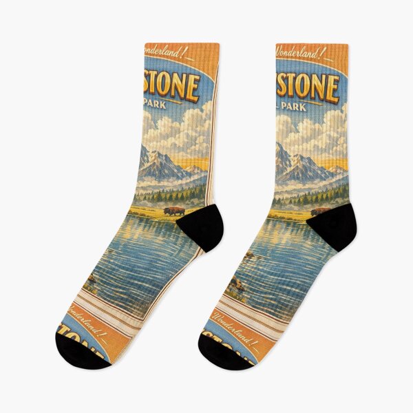 Item preview, Vintage YellowStone  nature poster designed and sold by hollycooper.