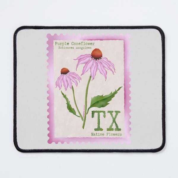 Item preview, Texas Native Flower Purple Coneflowers Watercolor Vintage Postage Stamp designed and sold by Marguerite Artistry.
