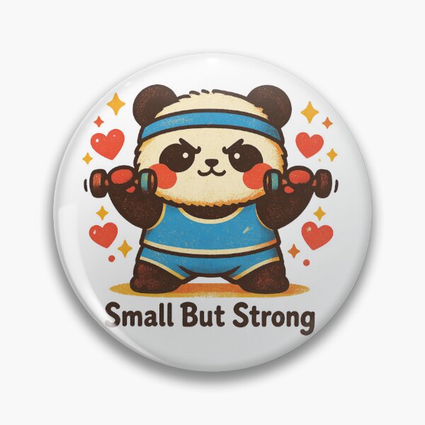 Item preview, Small But Strong Panda Gym – Cute Kawaii Workout Motivation Design designed and sold by p-frosty-design.