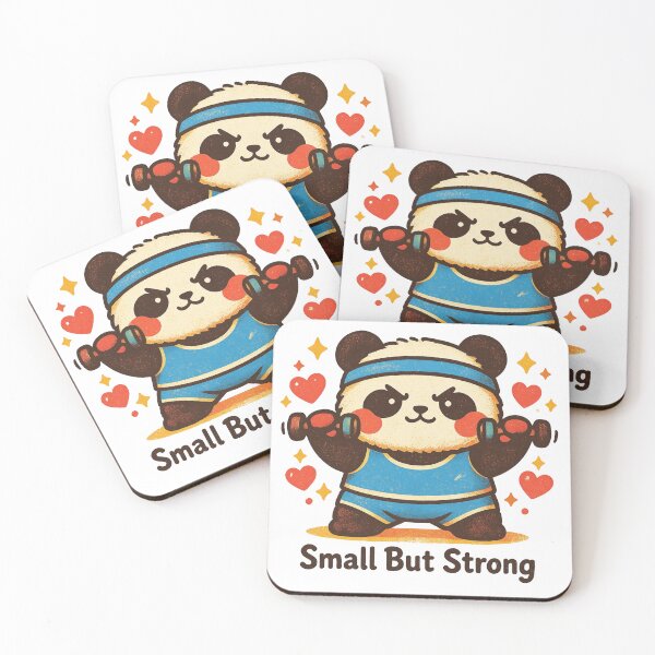 Item preview, Small But Strong Panda Gym – Cute Kawaii Workout Motivation Design designed and sold by p-frosty-design.