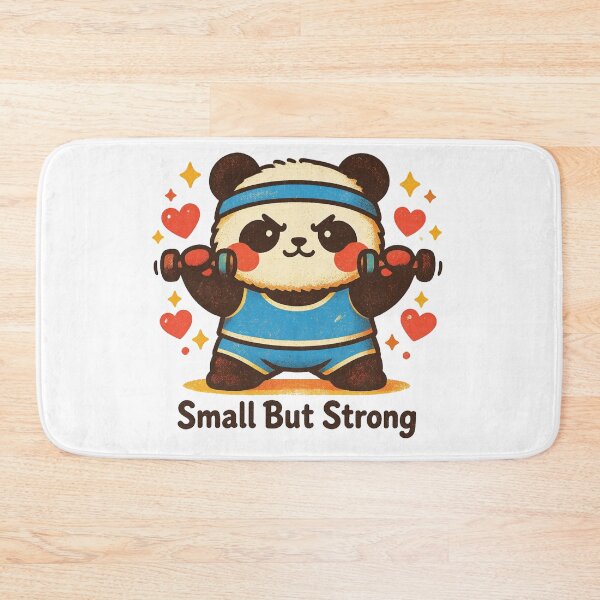 Item preview, Small But Strong Panda Gym – Cute Kawaii Workout Motivation Design designed and sold by p-frosty-design.