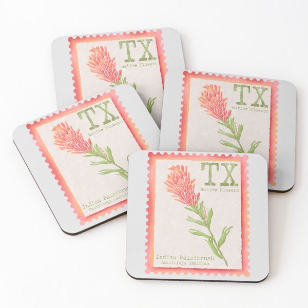 Item preview, Texas Native Flower Indian Paintbrush Watercolor Vintage Postage Stamp designed and sold by Marguerite Artistry.