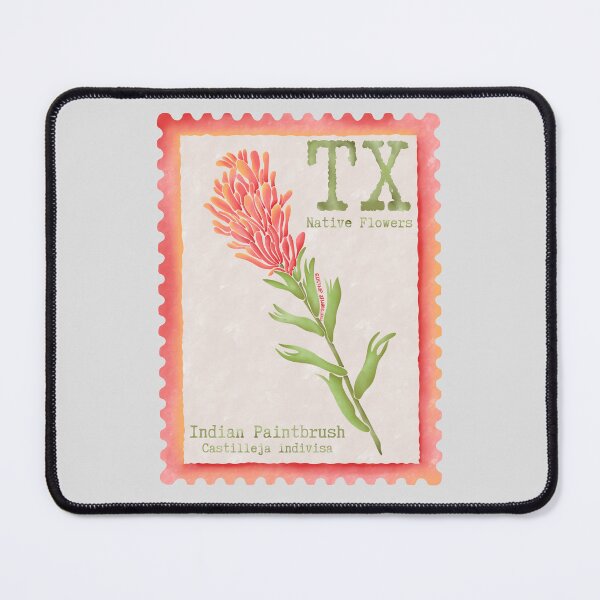 Item preview, Texas Native Flower Indian Paintbrush Watercolor Vintage Postage Stamp designed and sold by Marguerite Artistry.