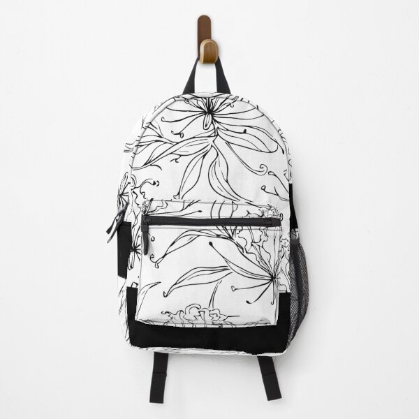 Item preview, Gloriosa Superba Flower Flame Lily Black and White designed and sold by Zimbrand Designs.