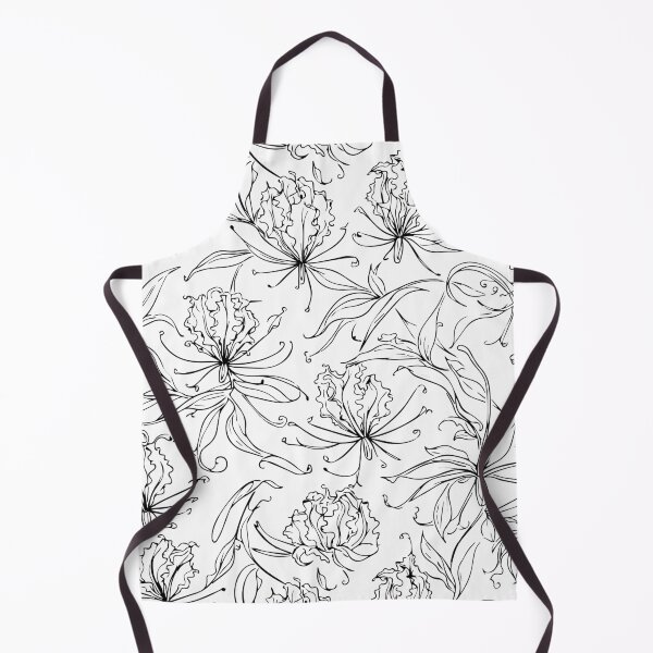 Item preview, Gloriosa Superba Flower Flame Lily Black and White designed and sold by Zimbrand Designs.