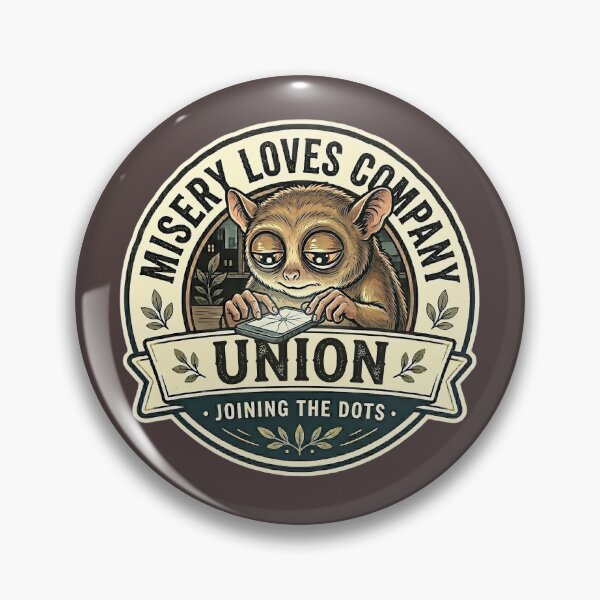 Item preview, Misery Loves Company Union Tarsier Shirt - Joining The Dots Vintage Badge Design  designed and sold by Halejo68.