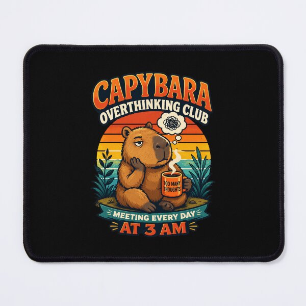 Item preview, Capybara Overthinking Club Meeting Every Day At 3 AM designed and sold by AnyMar2023.