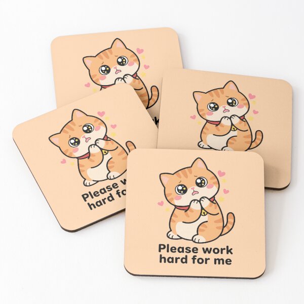 Item preview, Please Work Hard For Me - Cute Pleading Orange Cat designed and sold by Frezcola.