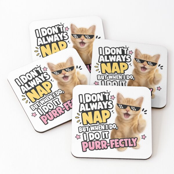 Item preview,  Cute Cat Meme PNG – “I Don’t Always Nap” Funny Transparent Background Graphic designed and sold by AnimalAirtistry.