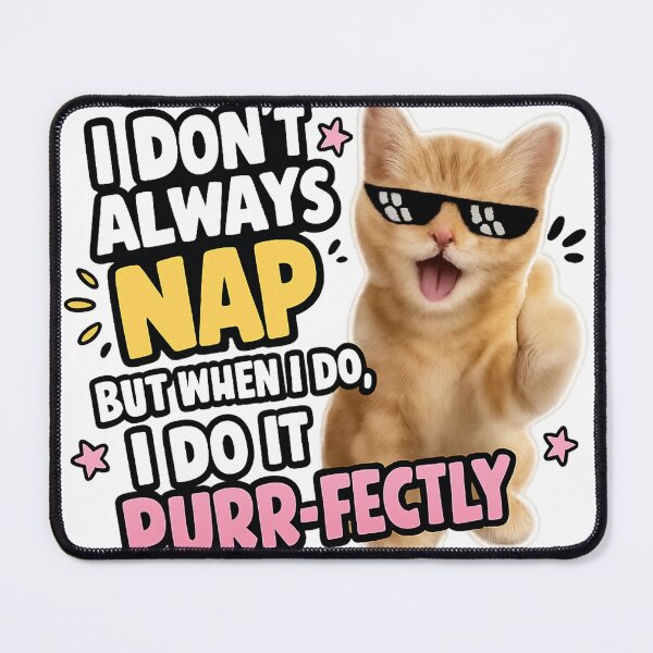 Item preview,  Cute Cat Meme PNG – “I Don’t Always Nap” Funny Transparent Background Graphic designed and sold by AnimalAirtistry.