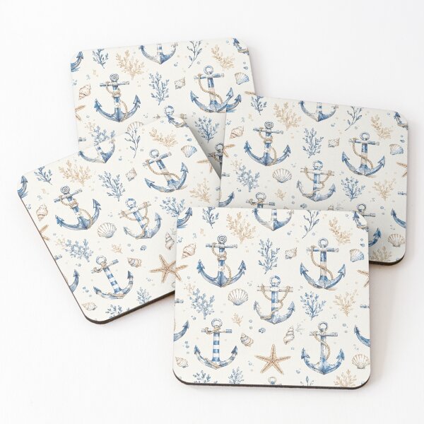 Item preview, Nautical Coastal Anchor Seamless Pattern designed and sold by Ioanna-Studio.