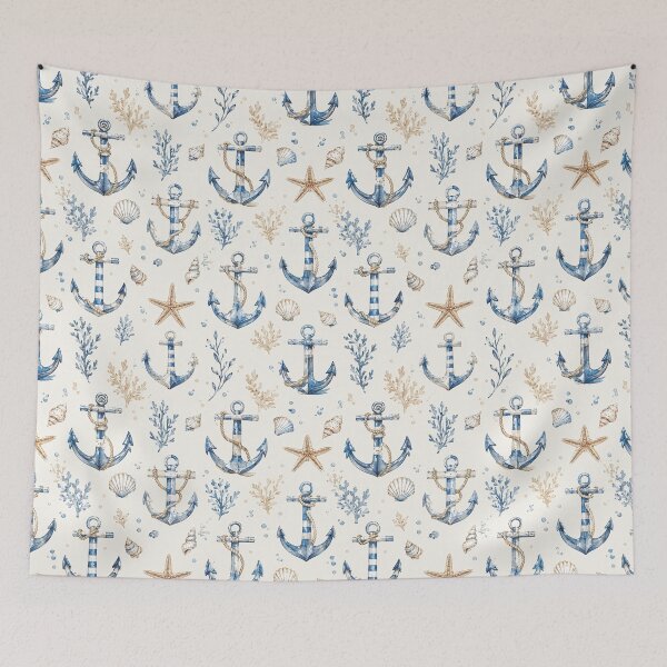 Item preview, Nautical Coastal Anchor Seamless Pattern designed and sold by Ioanna-Studio.
