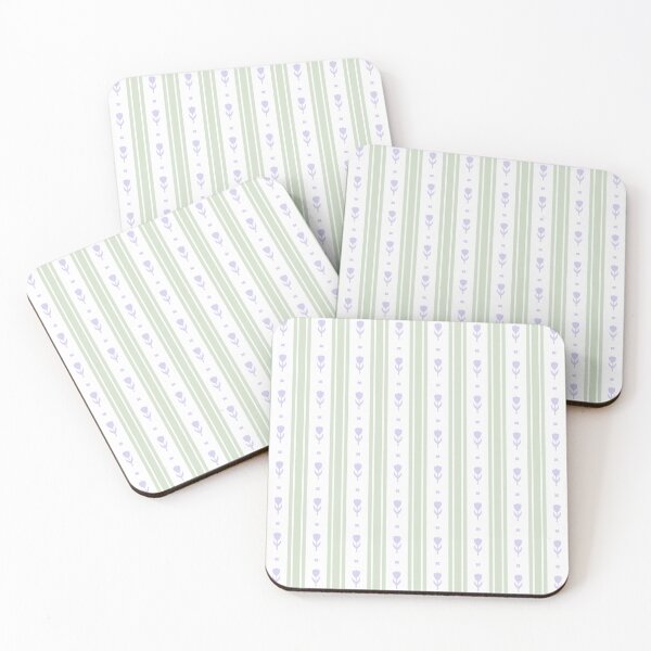 Item preview, Green and Purple Striped Florals designed and sold by ArtFromInga.