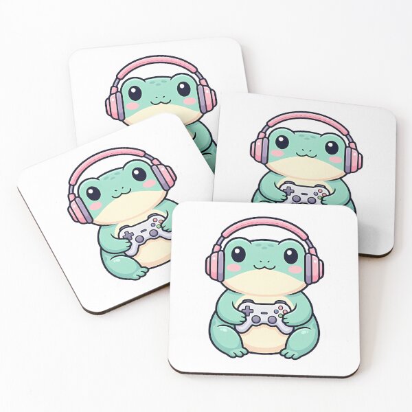 Item preview, Cute Kawaii Gamer Frog with Headphones designed and sold by YALLABUY.