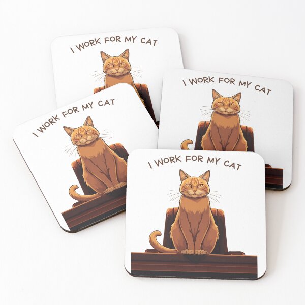 Item preview, I Work For My Cat Funny Cat Owner Lover Meme T-Shirt designed and sold by rafmv.