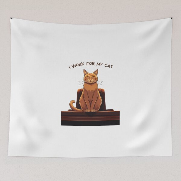 Item preview, I Work For My Cat Funny Cat Owner Lover Meme T-Shirt designed and sold by rafmv.