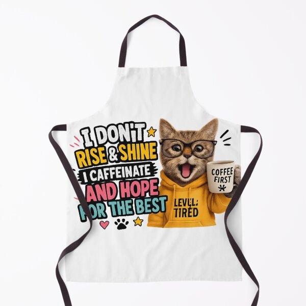 Item preview, Funny Coffee Cat Meme PNG – “I Don’t Rise & Shine” Transparent Background Graphic designed and sold by AnimalAirtistry.