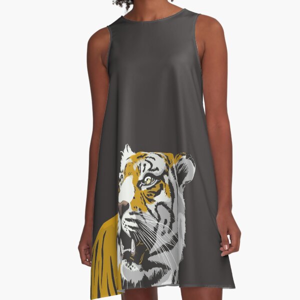 Black and Gold Tiger | Missouri A-Line Dress