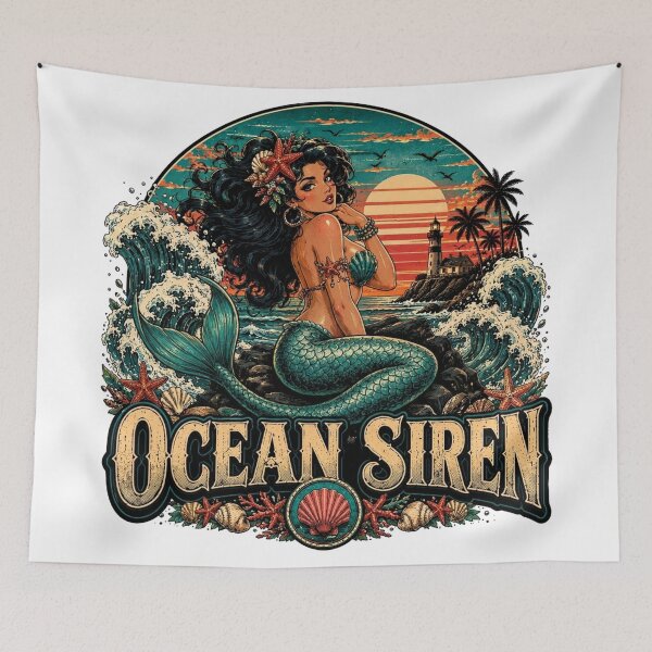 Item preview, Ocean Mermaid Retro Anime Pin Up Style designed and sold by JonelleTshirts.