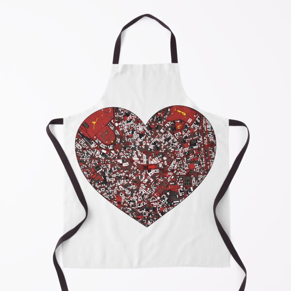 Item preview, Milan Heart Map – Red and Black Inspired City Art designed and sold by BottleGnome.