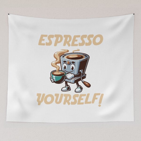 Item preview, Espresso Yourself Funny Coffee Machine Cartoon designed and sold by drchzak.