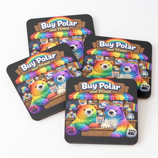 Item preview, Buy Polar and Proud | Rainbow Polar Bears Art | Cute LGBTQ+ Pride Gift designed and sold by Emoji Emblems.