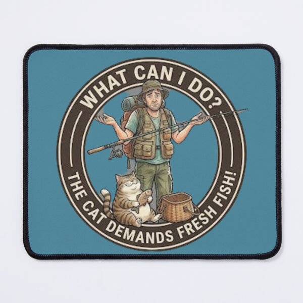 Item preview, Cat_Demands_Fish_Badge designed and sold by Renaiss&Future.