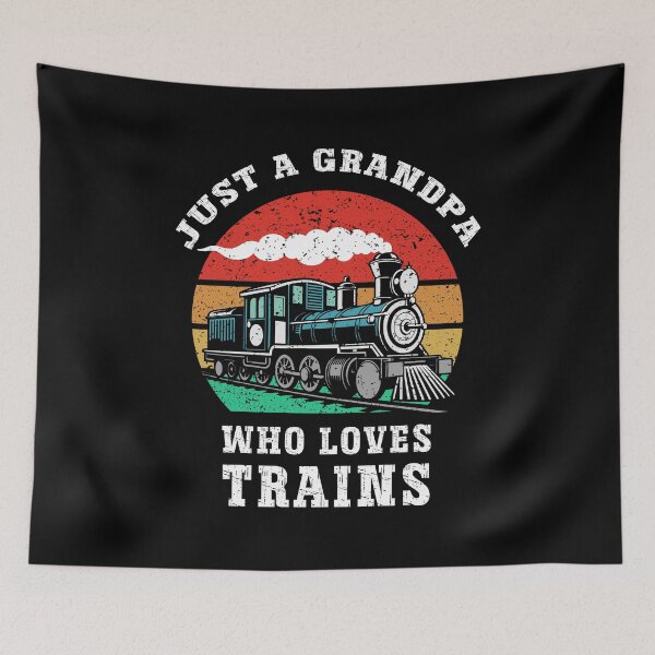 Item preview, Just a Grandpa Who Loves Trains Vintage Retro Locomotive designed and sold by Dmetalx Art Apparel.
