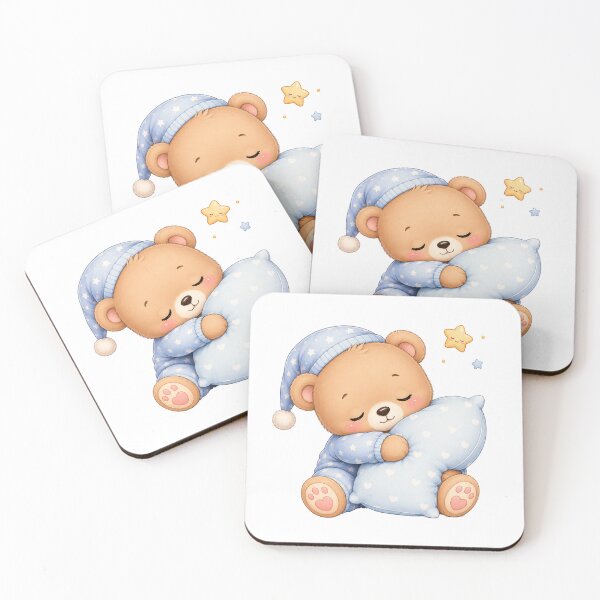 Item preview, Sleepy Bear Hugging Pillow – Cute Kawaii Teddy designed and sold by Seculinator.