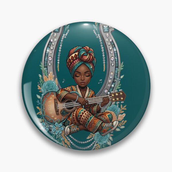 Item preview, Melody in Motion – Acoustic Empress Melanin Guitar Art. designed and sold by digitalbob60.
