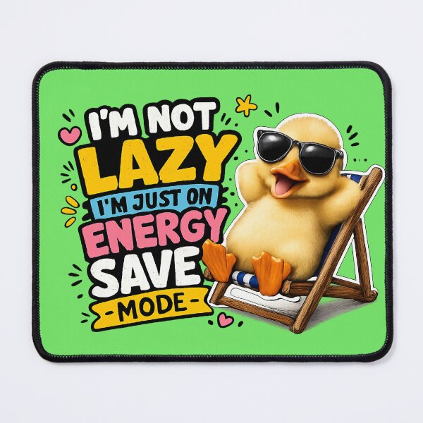 Item preview,  Funny Lazy Duck Meme PNG – “Energy Save Mode” Cute Transparent Graphic designed and sold by AnimalAirtistry.