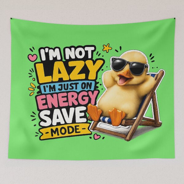 Item preview,  Funny Lazy Duck Meme PNG – “Energy Save Mode” Cute Transparent Graphic designed and sold by AnimalAirtistry.