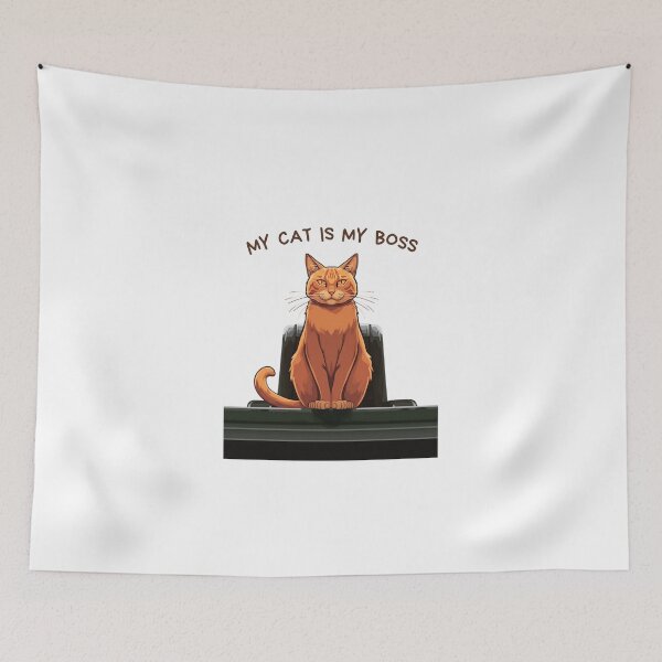 Item preview, My Cat Is My Boss Funny Cat Meme T-Shirt designed and sold by rafmv.