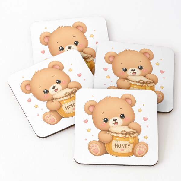 Item preview, Honey Bear – Cute Kawaii Teddy with Honey Jar (2) designed and sold by Seculinator.