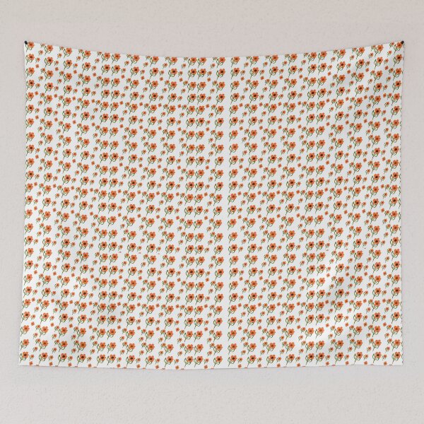 Item preview, Retro Orange Boho Floral Pattern designed and sold by IO Soul Spaces.