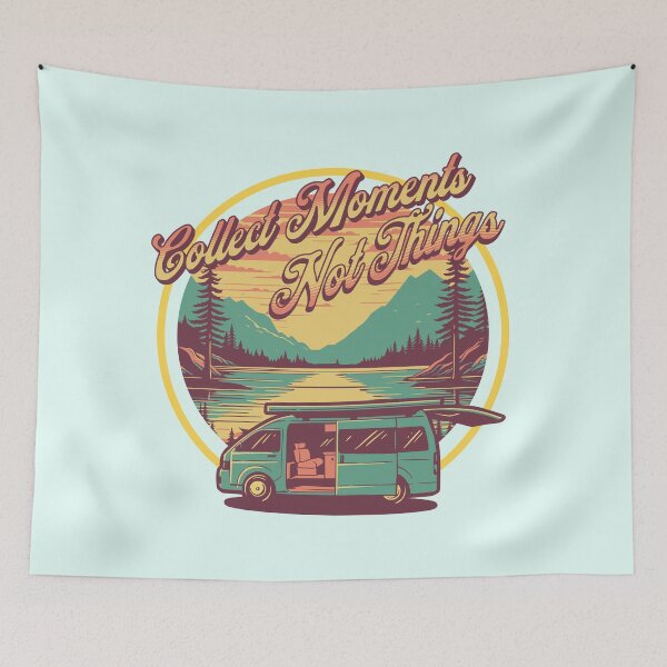Item preview, Collect Moments Not Things Camper Van Adventure Retro Travel Design designed and sold by Sachie's Studio.