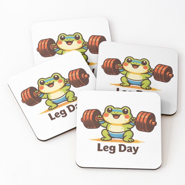Item preview, Leg Day Frog – Cute Kawaii Weightlifting Frog Gym Motivation Design designed and sold by p-frosty-design.