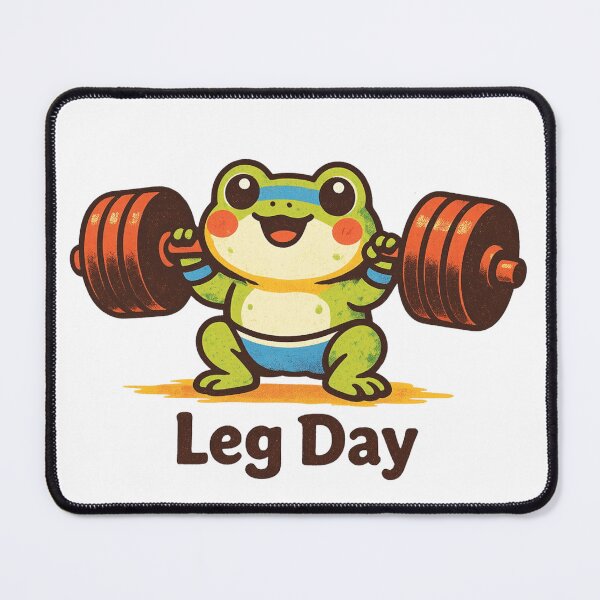 Item preview, Leg Day Frog – Cute Kawaii Weightlifting Frog Gym Motivation Design designed and sold by p-frosty-design.