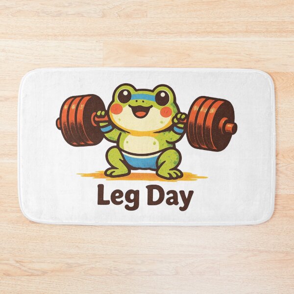 Item preview, Leg Day Frog – Cute Kawaii Weightlifting Frog Gym Motivation Design designed and sold by p-frosty-design.