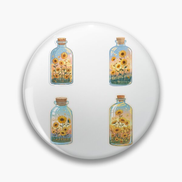 Item preview, Mini sunflowers in a bottle sticker pack designed and sold by MendaciousMina.