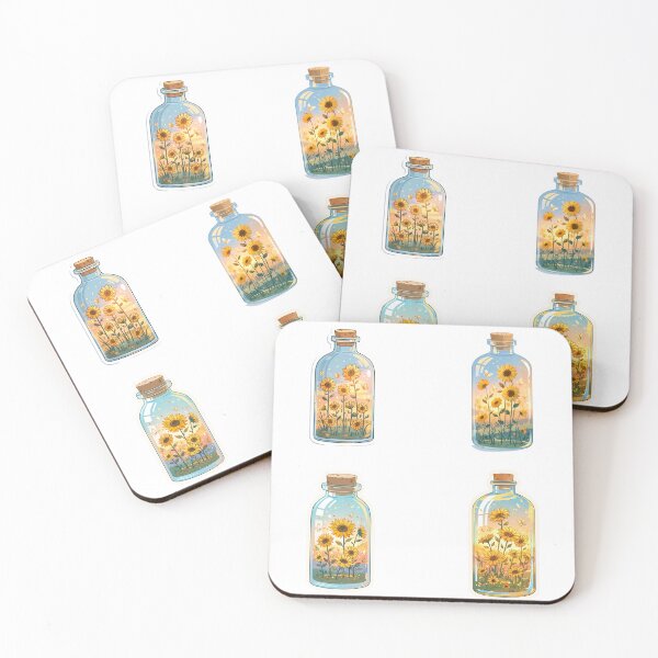 Item preview, Mini sunflowers in a bottle sticker pack designed and sold by MendaciousMina.