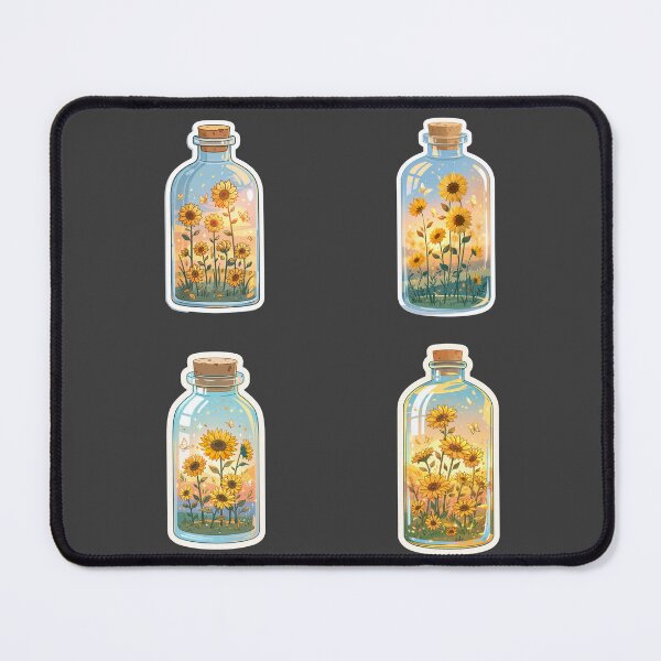 Item preview, Mini sunflowers in a bottle sticker pack designed and sold by MendaciousMina.
