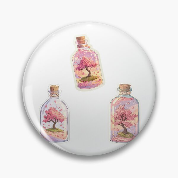 Item preview, Mini cherry blossom trees in a bottle sticker pack designed and sold by MendaciousMina.