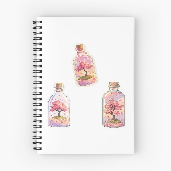 Item preview, Mini cherry blossom trees in a bottle sticker pack designed and sold by MendaciousMina.