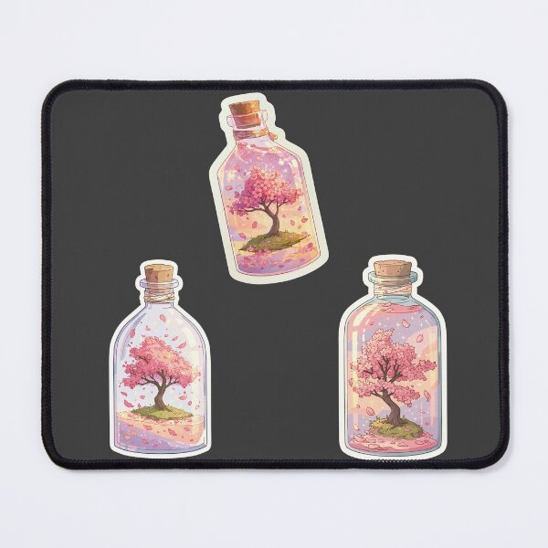 Item preview, Mini cherry blossom trees in a bottle sticker pack designed and sold by MendaciousMina.