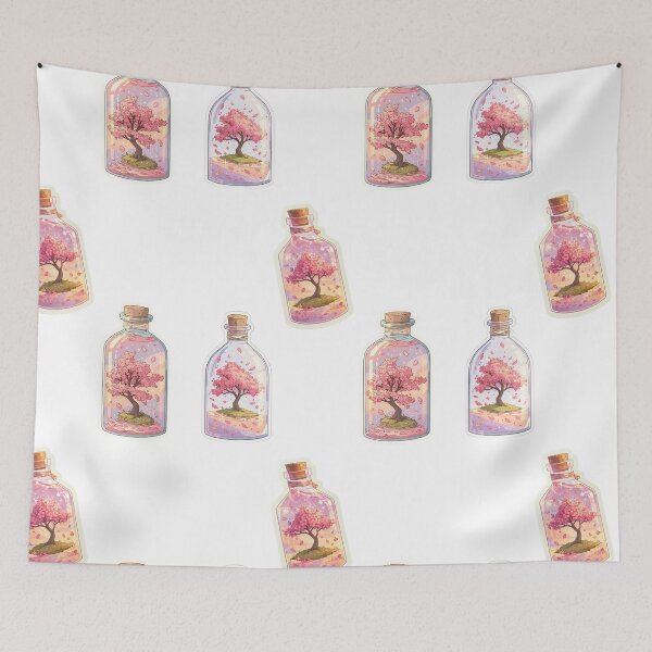 Item preview, Mini cherry blossom trees in a bottle sticker pack designed and sold by MendaciousMina.