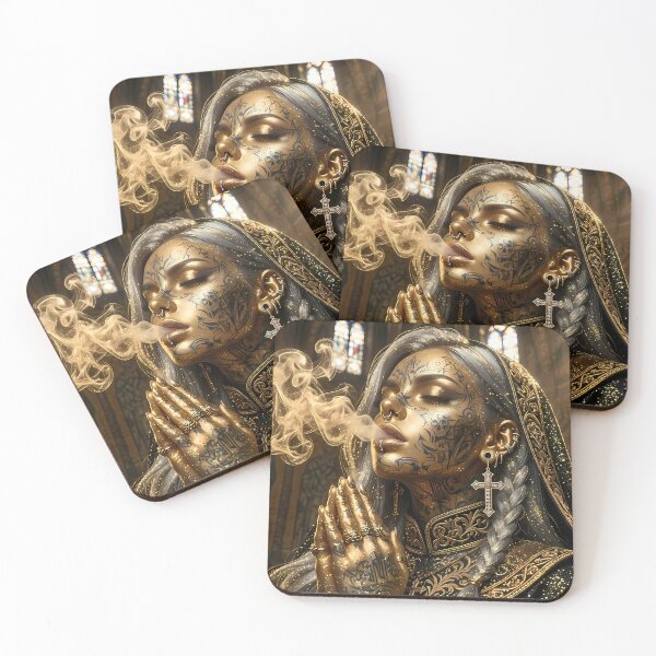Item preview, Golden Nun, Tattooed Gangster designed and sold by GalleryBrisArt.